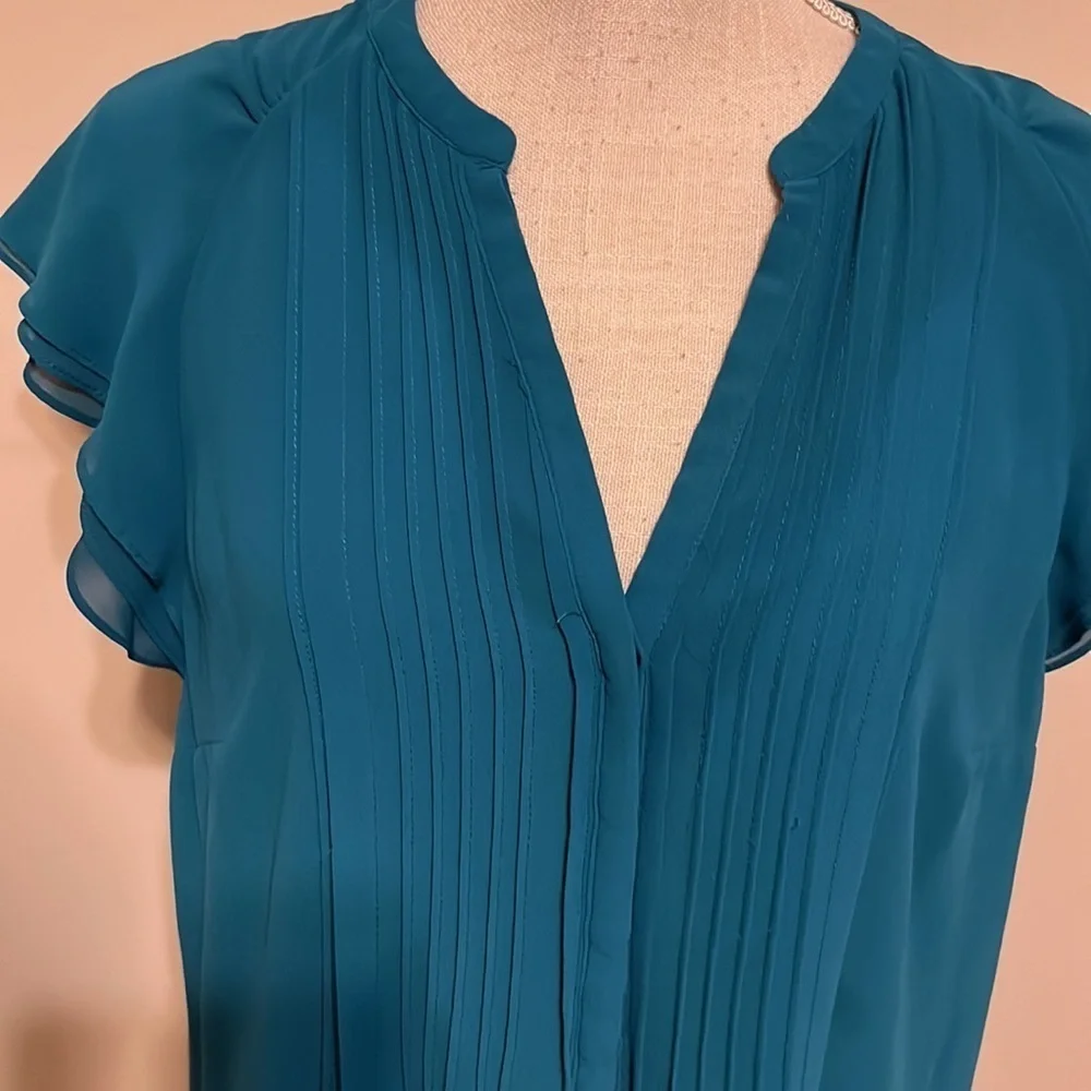 H M  teal blue dress, butterfly sleeves. . Sz14